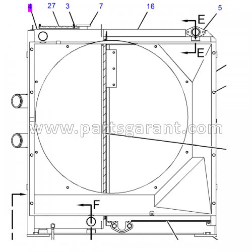 Caterpillar 325D engine cooling radiator