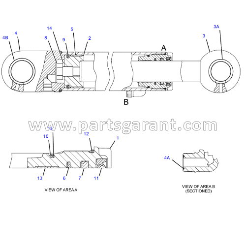 Loader hydraulic cylinder right Caterpillar 434E