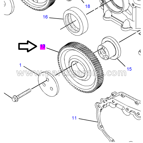 Timing gear (73 teeth) Caterpillar 428 E