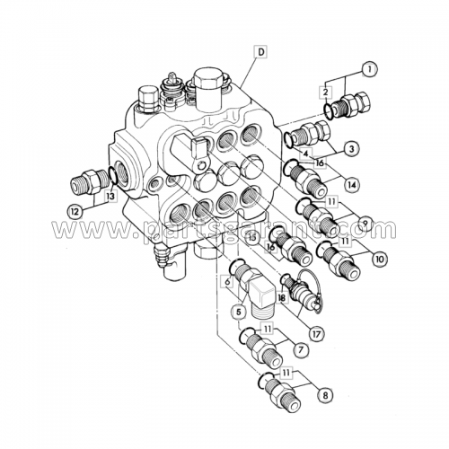 Front shovel hydraulic valve (3 spool,float) JCB 4CX