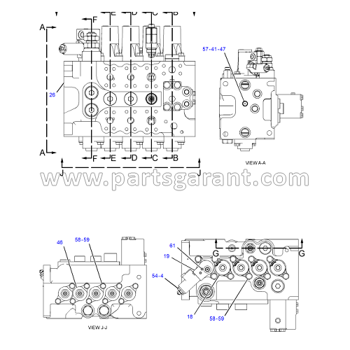 Hydraulic control valve rear Caterpillar 325D