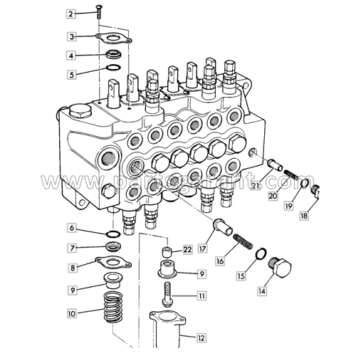 Distribution valve (Center mount) JCB 3CX