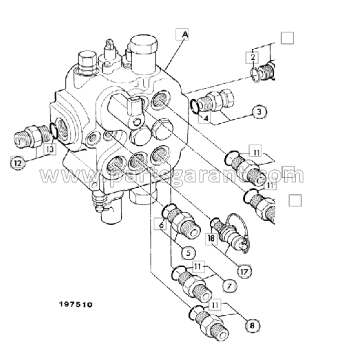 Front shovel hydraulic valve (2 spool, float) JCB 3CX