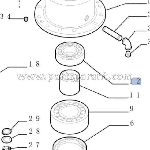 New Holland E215 swing gear bearing