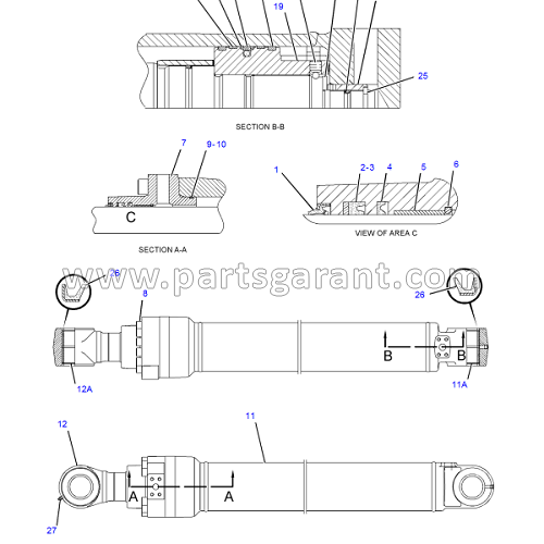 Stick Hydraulic Cylinder 2 Caterpillar 325D