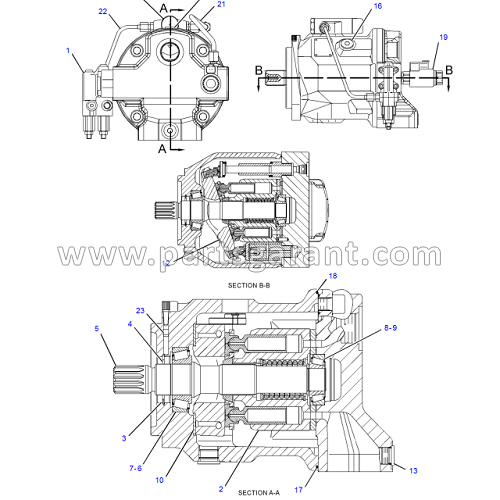 Caterpillar 434E hydraulic pump