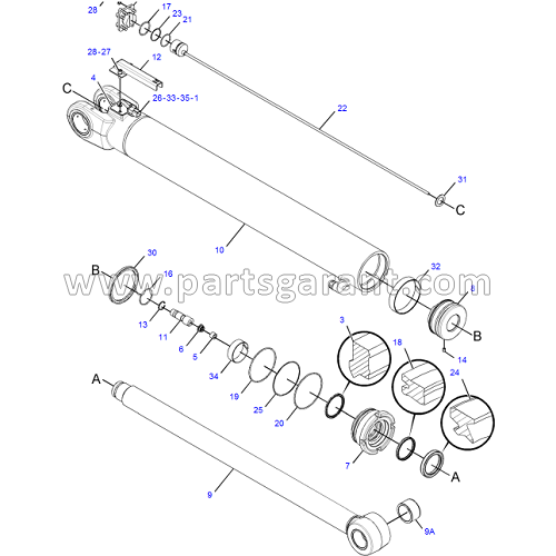 Caterpillar 434E Boom Hydraulic Cylinder