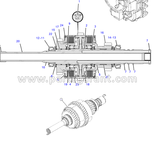 Main shaft assembly Caterpillar 434E