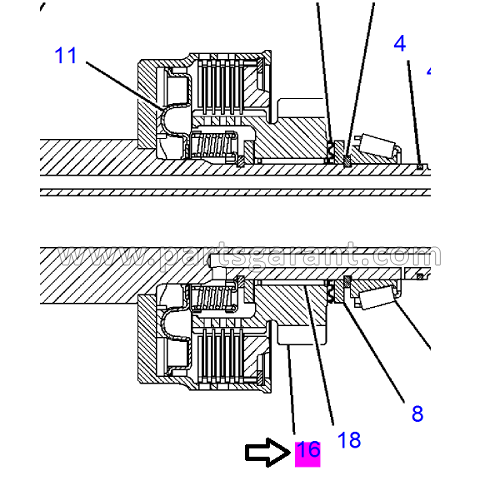 Reverse gear (27 teeth) Caterpillar 428 E