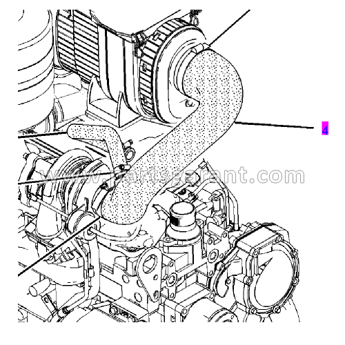 Pipe from Caterpillar 434E air filter