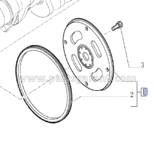 Flywheel assembly with ring New Holland B90B