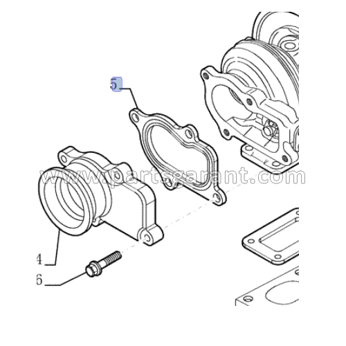 New Holland LB110B turbocharger gasket