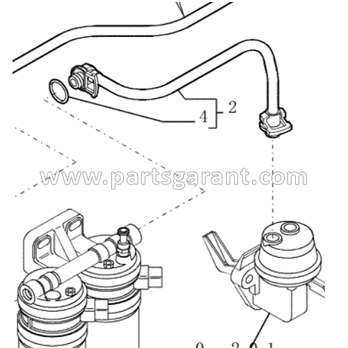 New Holland E215 fuel pipe