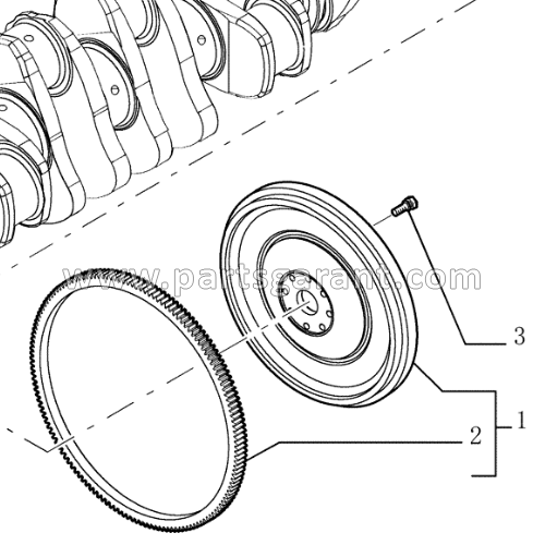 Flywheel assembly with ring New Holland E215