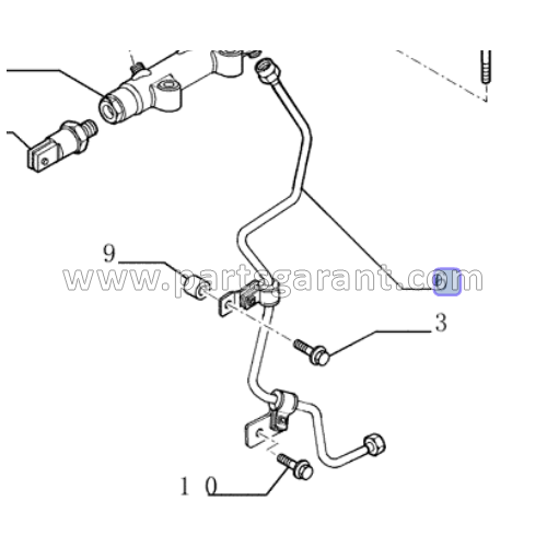 Case 580ST Fuel Rail Tube