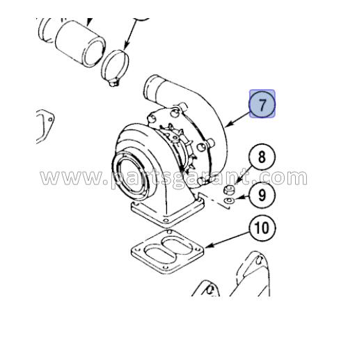 Case CX210 turbocharger