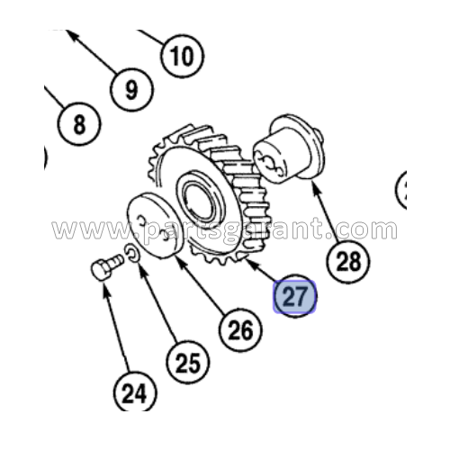 Case CX210 Rocker Shaft Gear