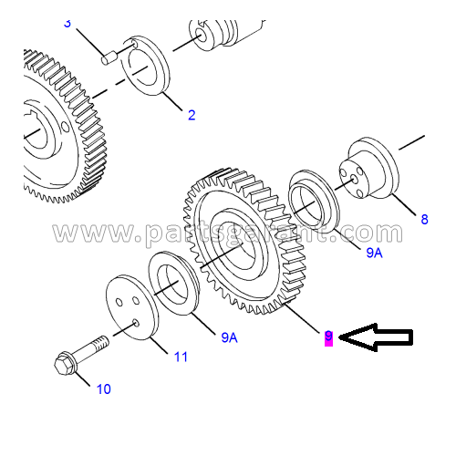 Gear (63 teeth) Caterpillar 432D