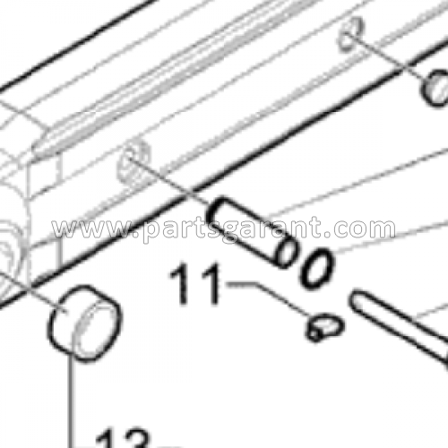 Case 580ST telescopic boom pin