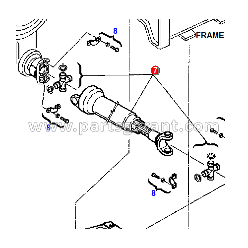 Cardan assembly (transmission front axle) Komatsu WB93R2