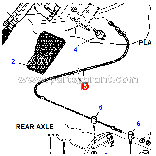 Handbrake cable Komatsu WB93R2