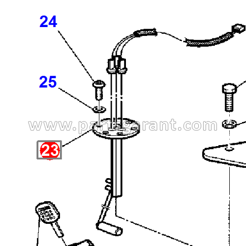 Fuel level indicator in the fuel tank Komatsu WB93R2