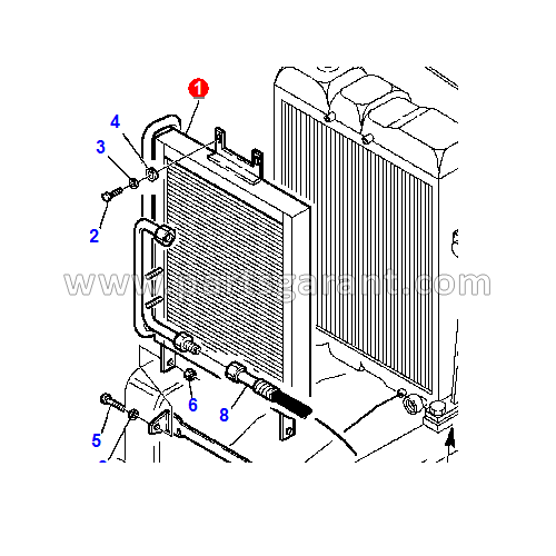 Air conditioner radiator Komatsu WB93R2