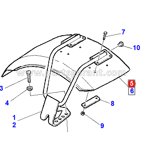 Front right fender Komatsu WB93R2