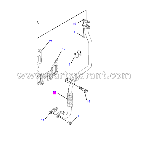 Caterpillar 428 E turbocharger oil pipe