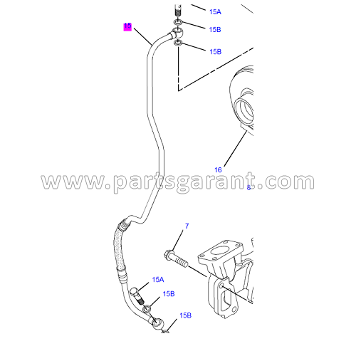 Caterpillar 428 E turbocharger oil pipe