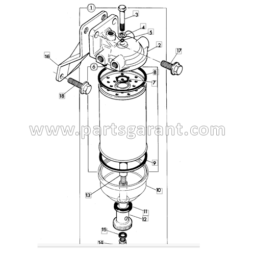 Fuel filter assembly JCB 3CX