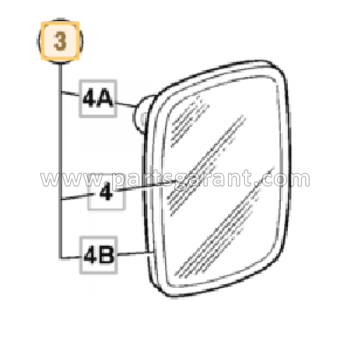 JCB 4CX side rear view mirror