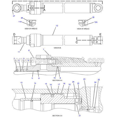 Stick Hydraulic Cylinder 3 Caterpillar 325D