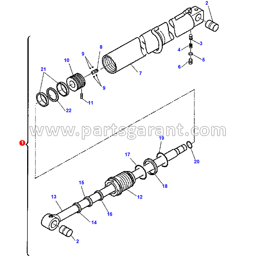 Komatsu WB93R2 Rear Boom Hydraulic Cylinder