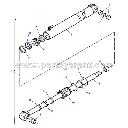 Komatsu WB93R2 Arm Hydraulic Cylinder