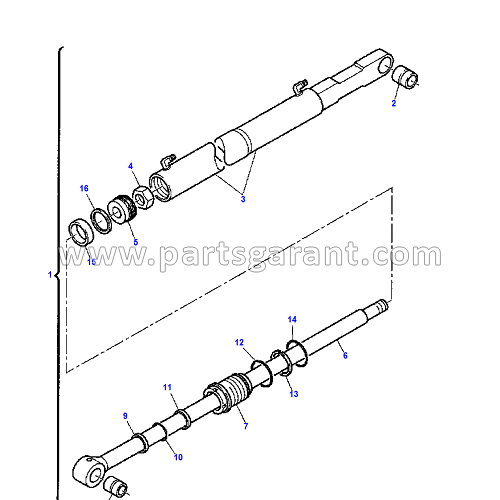 Left shovel hydraulic cylinder Komatsu WB93R2