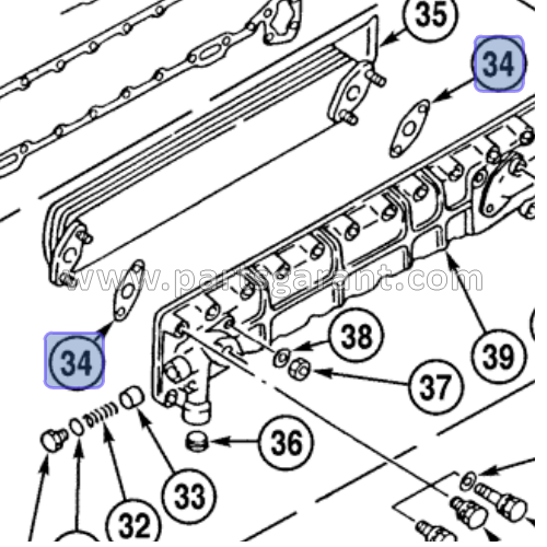 Case CX210 Heat Exchanger Gasket