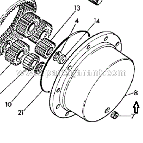 JCB 3CX rear hub