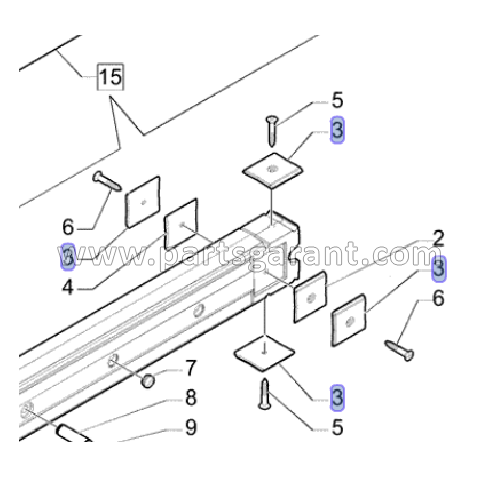 Case 580ST telescopic boom sliding pad