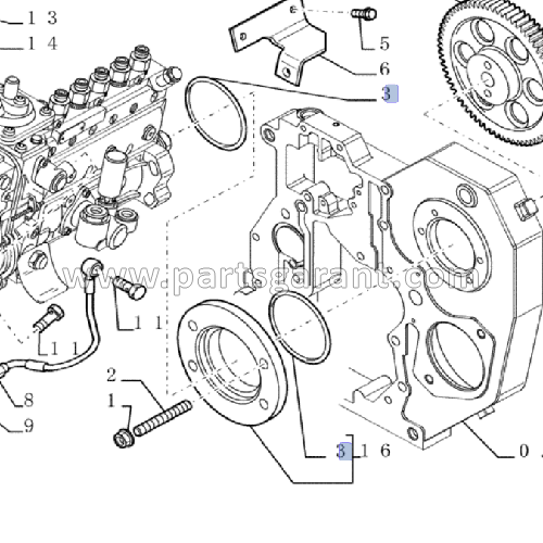 Injection pump ring (up to C4113) New Holland E215