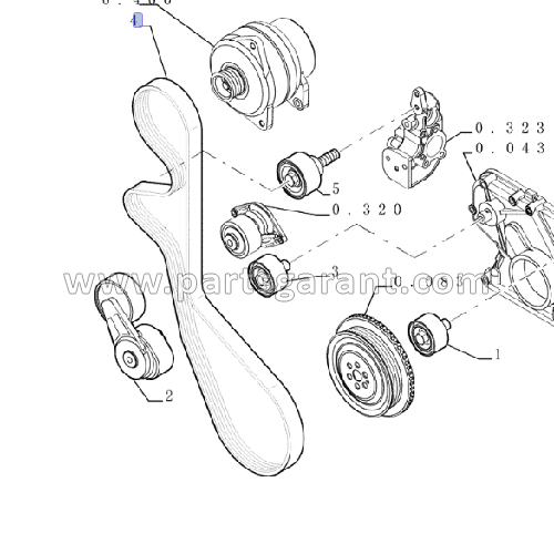 Engine belt (up to C4103) New Holland E215