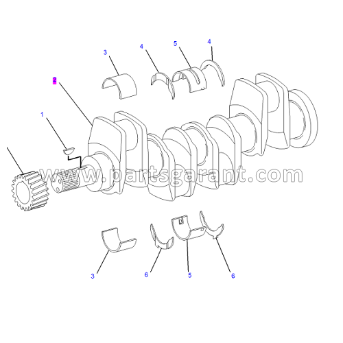 Crankshaft (S/N 7BJ19000-67007) Caterpillar 432D