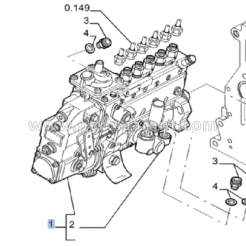 Injection pump (high pressure fuel pump up to C4113) New Holland E215