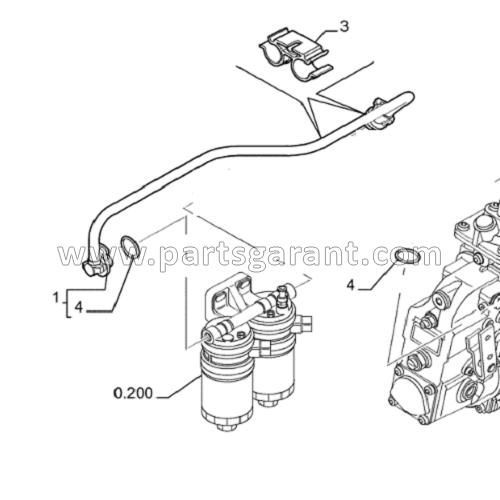 New Holland E215 fuel pipe