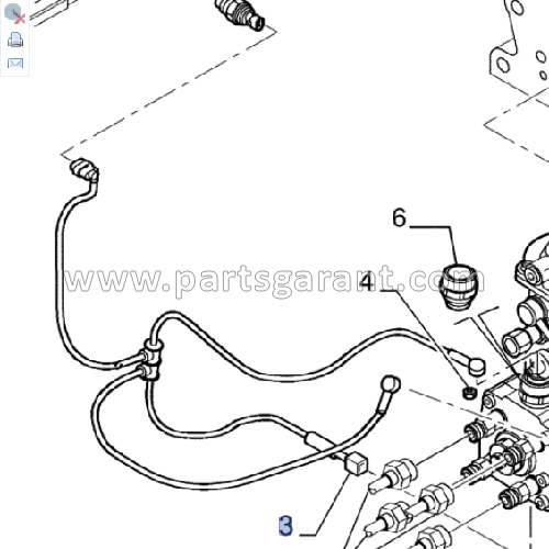 Electrical wiring of New Holland LB110B injection pump