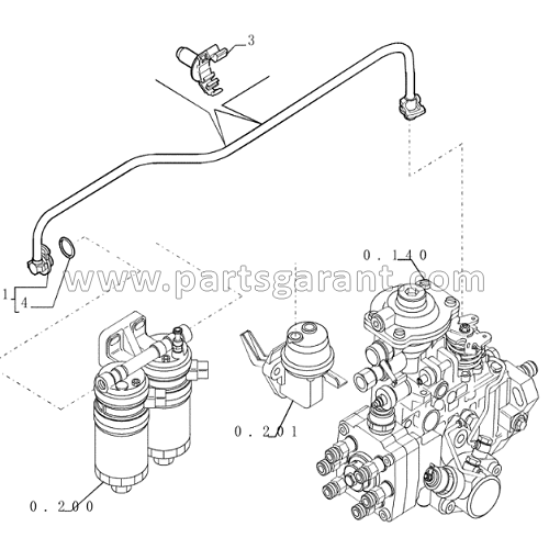 New Holland E215 fuel pipe