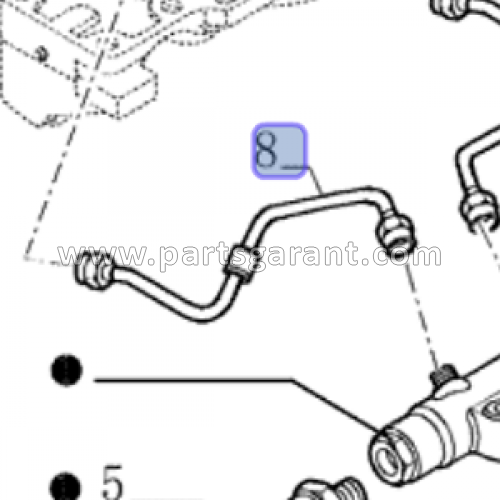 Fuel pipe from rack to injectors Case 580ST