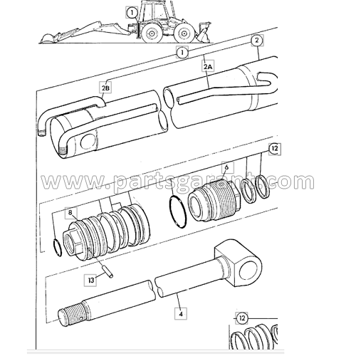 JCB 3CX stabilizer cylinder