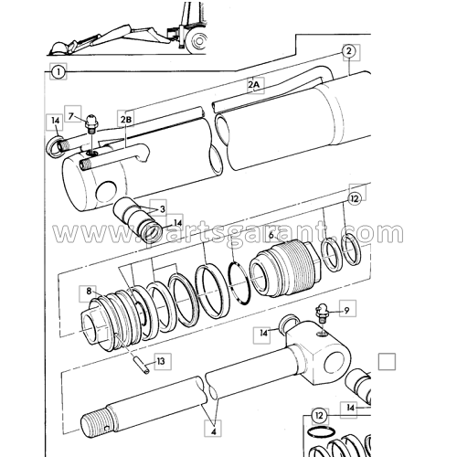 JCB 3CX Backhoe Bucket Cylinder