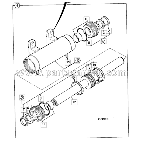 Steering cylinder JCB 4CX